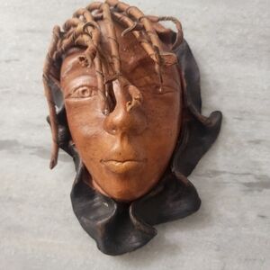 Handcrafted Brown and Black leather Face Mask